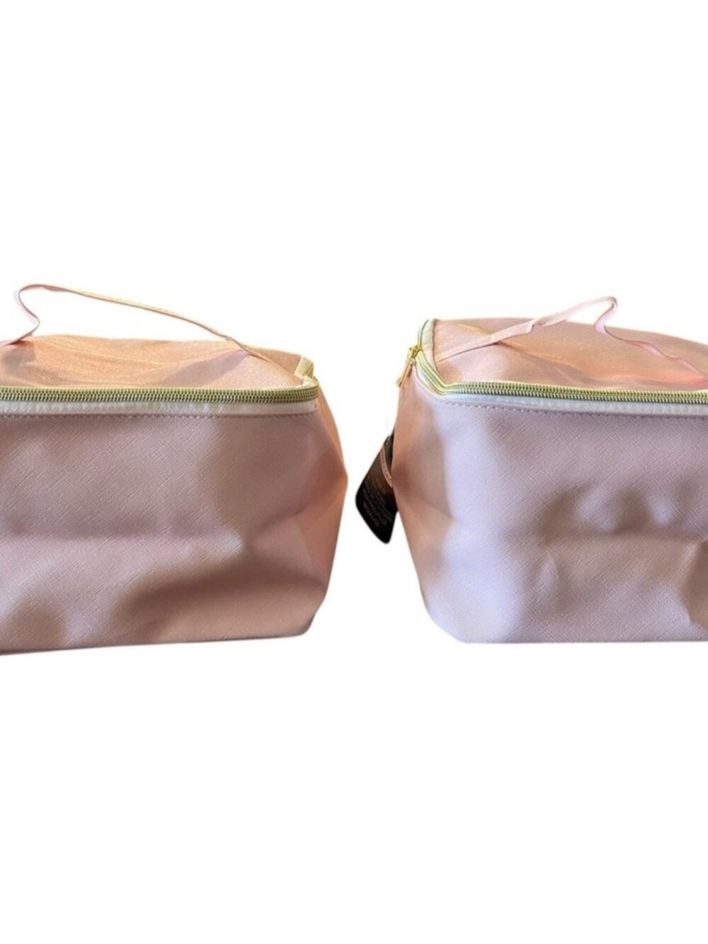 Sassy + Chic Large Zip Makeup Bag Light Pink Cosmetic Travel Bag Lot of 2 NWT